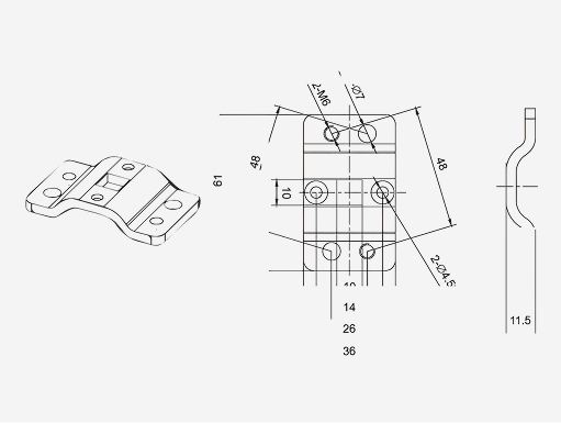 A3005:A3409 Block: Pin Bkt SS